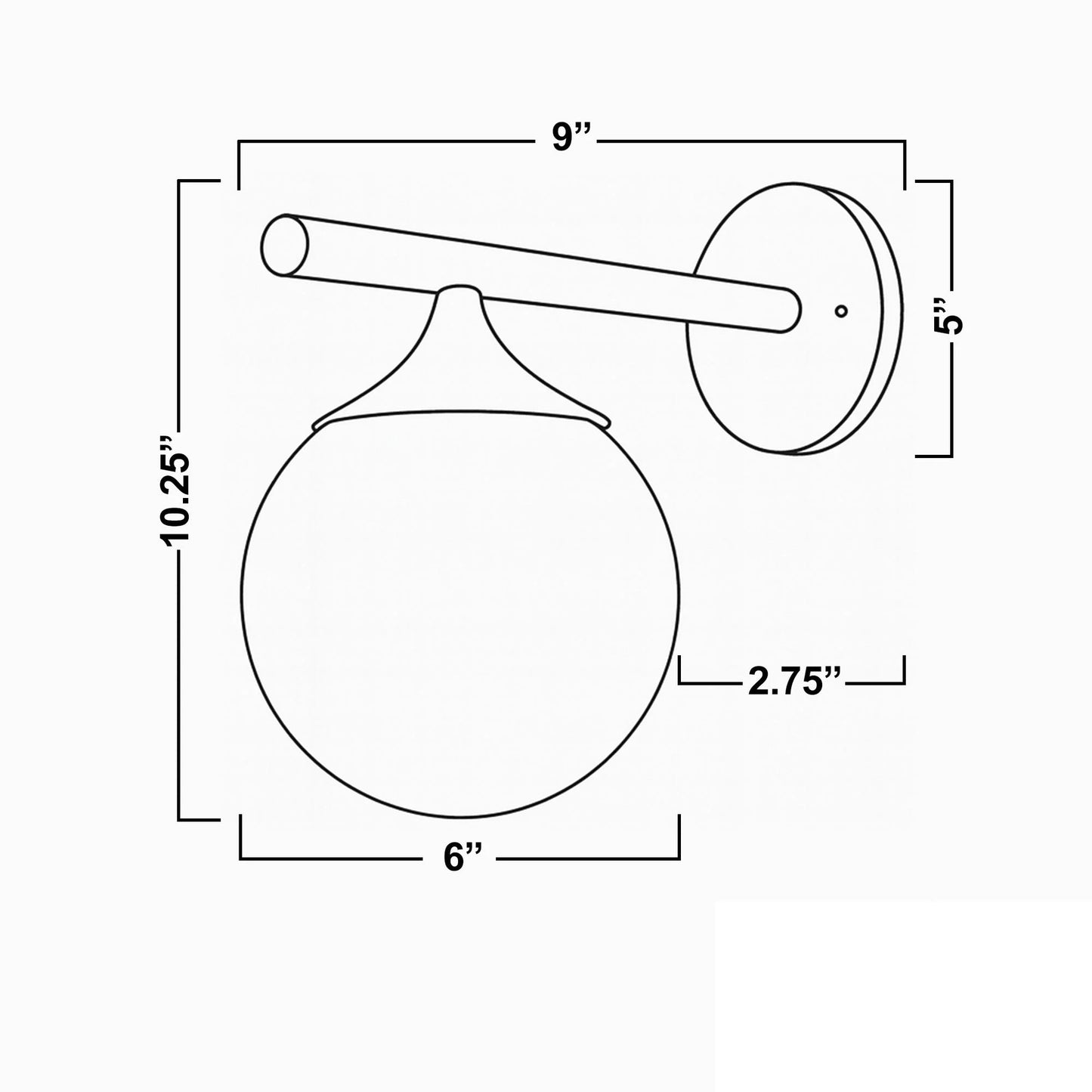 Glorica Glass Wall Sconce - Frosted Globe Light