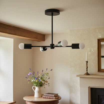 Mobilux Line Mid Century Gold Sputnik Chandelier - Geometric Brass Fixture