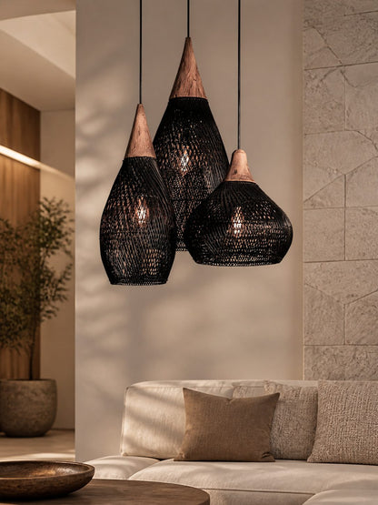 Harp Braided Rattan Pendant Lamp