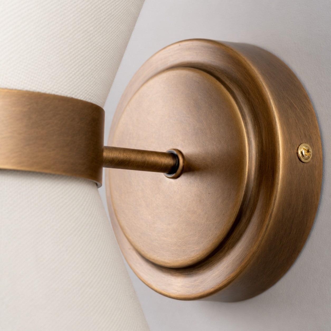Ankora Wall Light - Bow-Tie Linen Shade Design Aged Brass Metal Sconce for Hallway