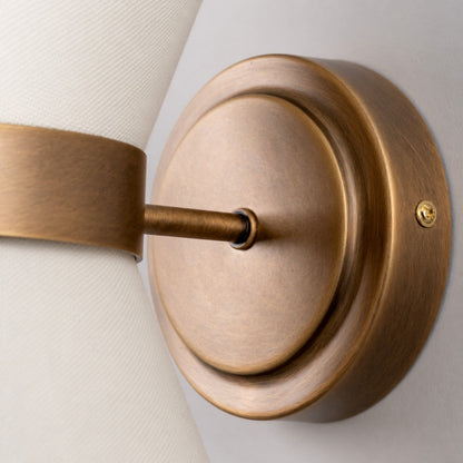 Ankora Wall Light - Bow-Tie Linen Shade Design Aged Brass Metal Sconce for Hallway