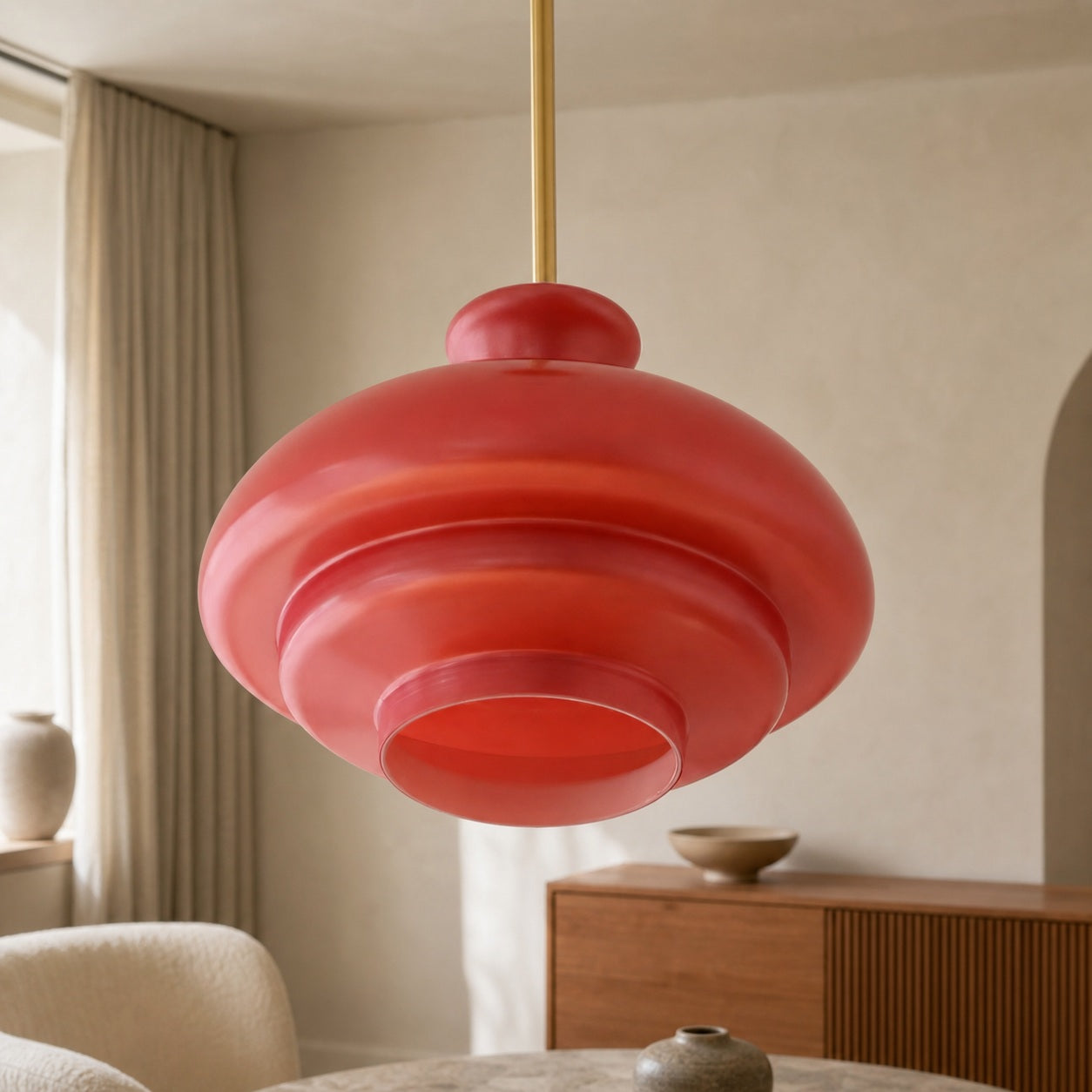 HaloVita Decorative Pendant Lamp – Minimalist Metal and Glass Pendant for Living Areas