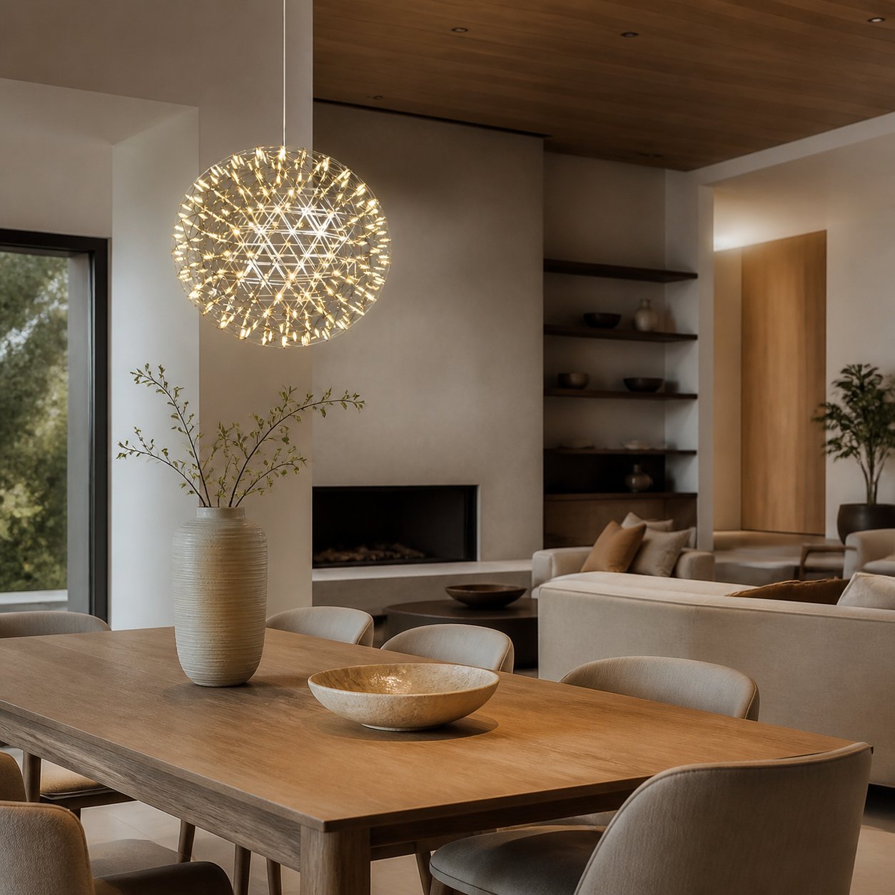 Silver Spark Ball Pendant Light