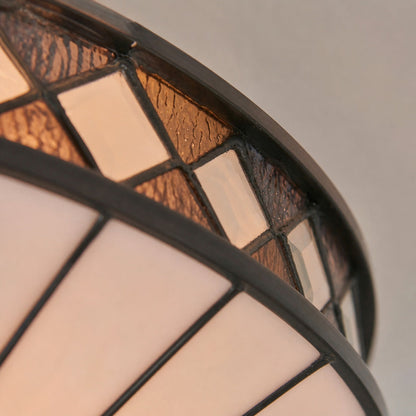 TiffStar Elegant Art Glass Flush Ceiling Light - Vintage-Inspired Ceiling Fixture for Home Interiors