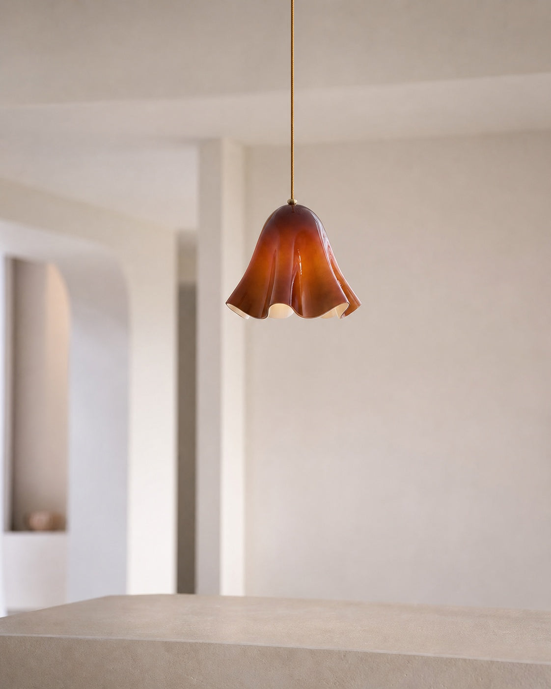 Bellina Artistic Glass Pendant Light - Modern Bloom Inspired Hanging Ceiling Lamp