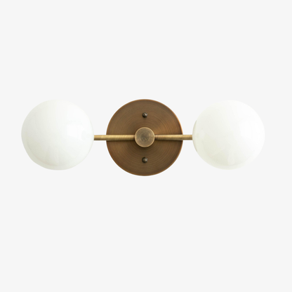 Glorica Glass Vanity Light - Modern Brass Wall Sconce for Bathroom Style