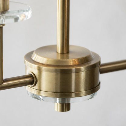 Beveline 4-Light Linear Ceiling Pendant With Cut Faceted Glass - Sleek Metal Frame For Dining
