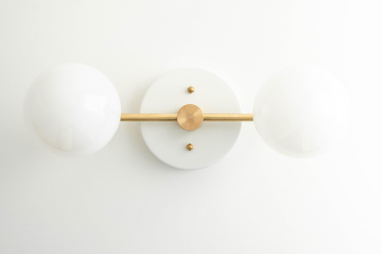 Glorica Glass Vanity Light - Modern Brass Wall Sconce for Bathroom Style
