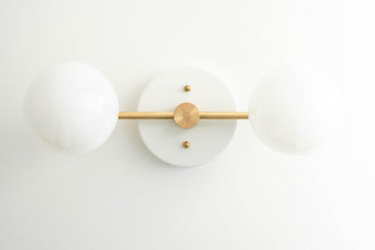 Glorica Glass Vanity Light - Modern Brass Wall Sconce for Bathroom Style