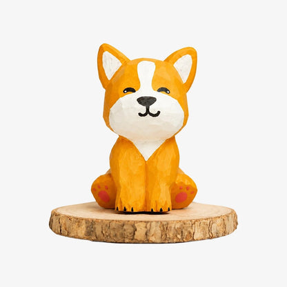 Hand-Carved Wooden Chinese Zodiac Animal Figurines