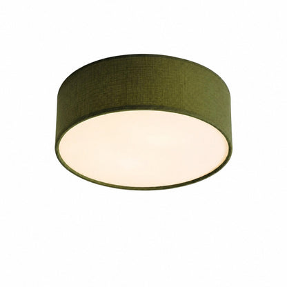 Dumora Linen Drum Deckenleuchte – Unterputz-Eisenleuchte mit Stoffschirm