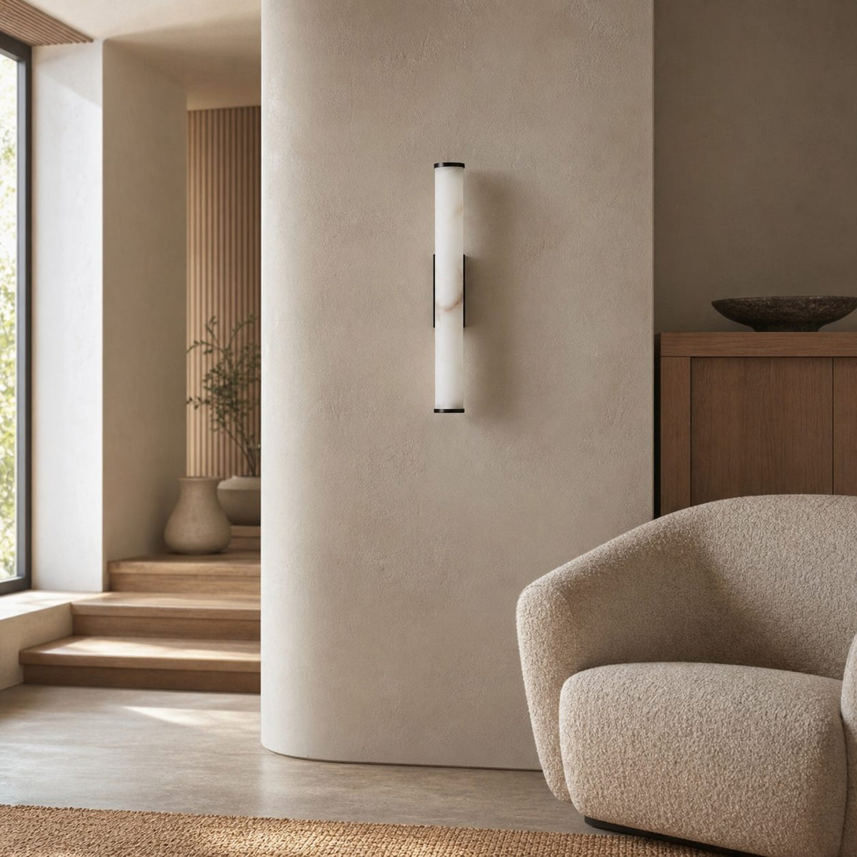 Solaryx Modern Alabaster Wall Lamp - Lighting for Bedroom Living Room