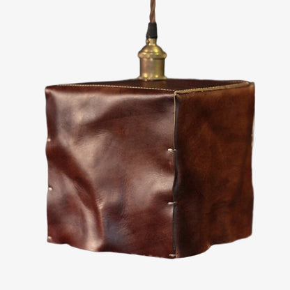 Hand-Shaped Leather Pendant Light