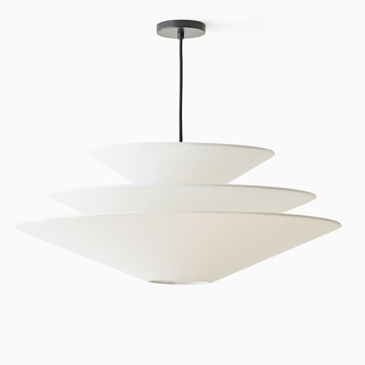 Solivara Soft Layered Linen Pendant Light with Modern Silhouette for Living and Dining Spaces