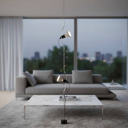 Fluxo Adjustable Multi Head Ceiling Lamp – Minimalist Linear Floor Lamp for Living Room or Dining Area N37