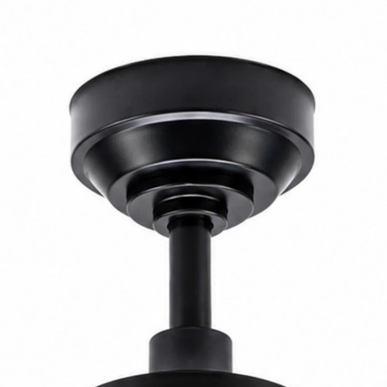 black metal canopy and downrod detail