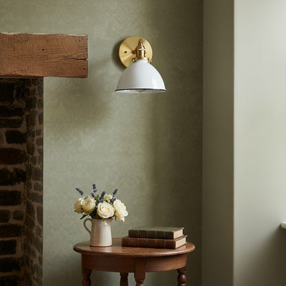 Conique Metal  Wall Sconce - White Metal Shade - Industrial Modern Lighting