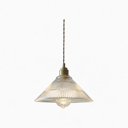 Ribilux Ribbed Pendant Light - Vintage Glass and Metal for Kitchen and Dining Room