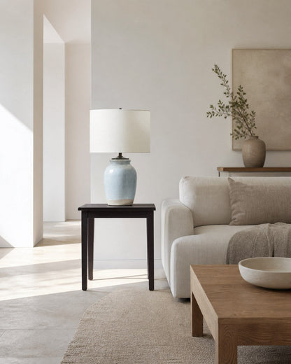 Mello Contemporary Table Lamp - Textured Ceramic Base for Living Room and Office