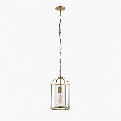 Luxvana Bell Shaped Glass Pendant Light - Industrial Metal Lantern Design Fixture for Kitchen