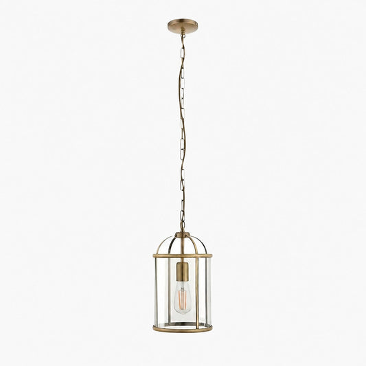 Luxvana Bell Shaped Glass Pendant Light - Industrial Metal Lantern Design Fixture for Kitchen
