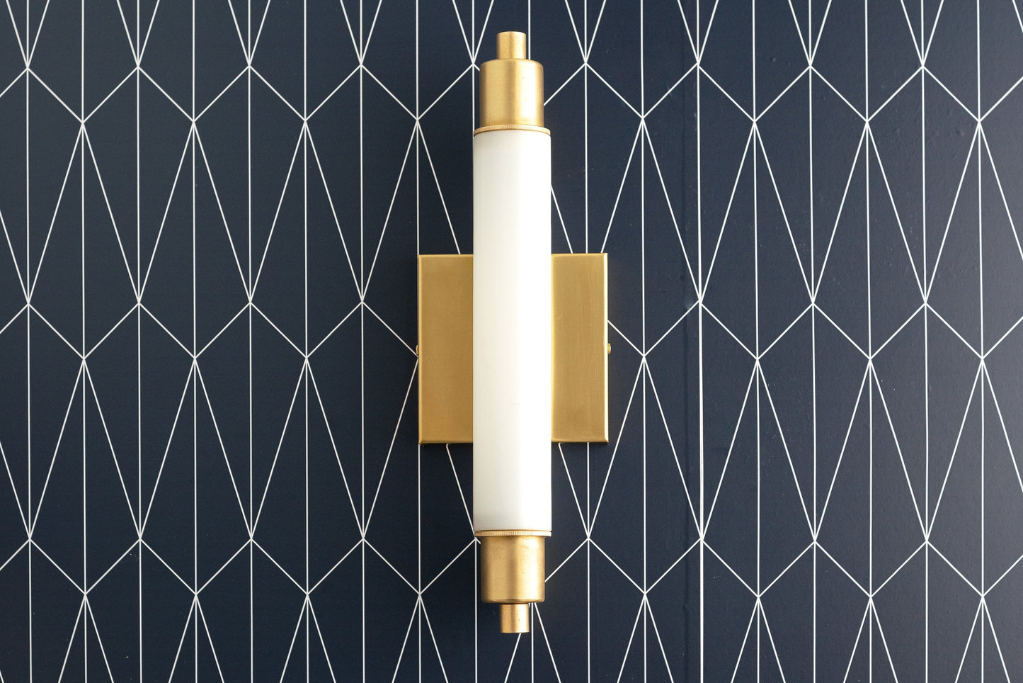 Ornato Luxe Modern Vanity Sconce - Art Deco Wall Light with Cylinder Shade
