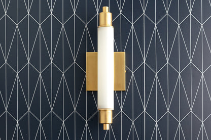 Ornato Luxe Modern Vanity Sconce - Art Deco Wall Light with Cylinder Shade