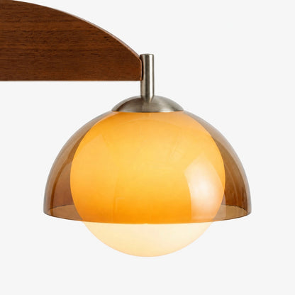 Afterglow Modern Sunset Wall Lamp – Dual Glass Shade Design with Wood-Texture Base