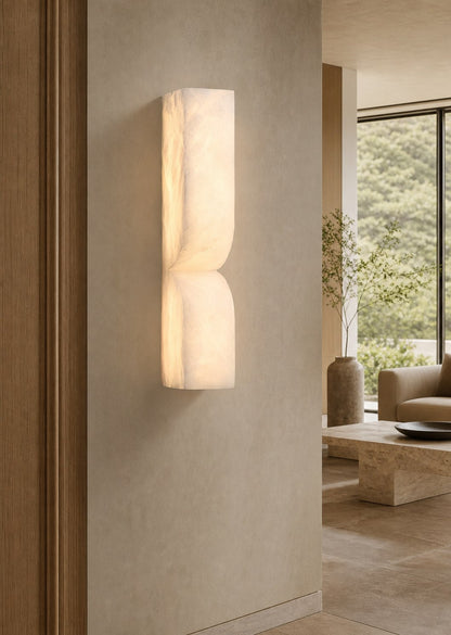 Modern Rectangular Alabaster Wall Lamp – Minimalist Sconce for Bedroom Hallway Living Room