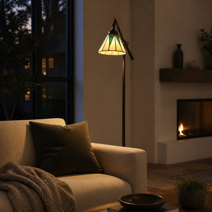 TF Dark Star Tiffany Stehleuchte – Art-Deco-Stehleuchte aus Buntglas für das Wohnzimmer