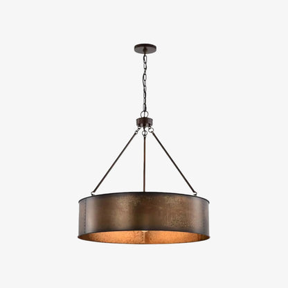 Velara Industrial Drum Shade Pendant Light – Industrial Style Hanging Fixture for Kitchen and Dining U04