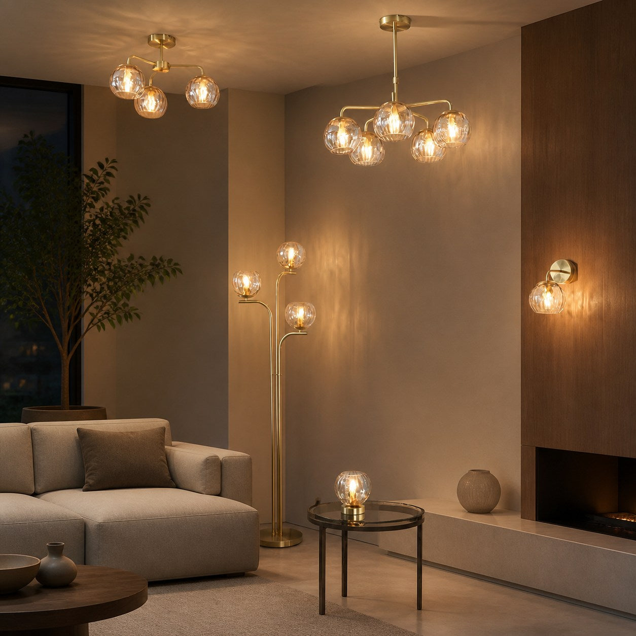 Tracian Glass Mid-Century Modern Globe Pendant Light for Dining Room