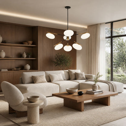 Brimush Pendelleuchte in flacher Kugelform – Minimalistische Architekturform