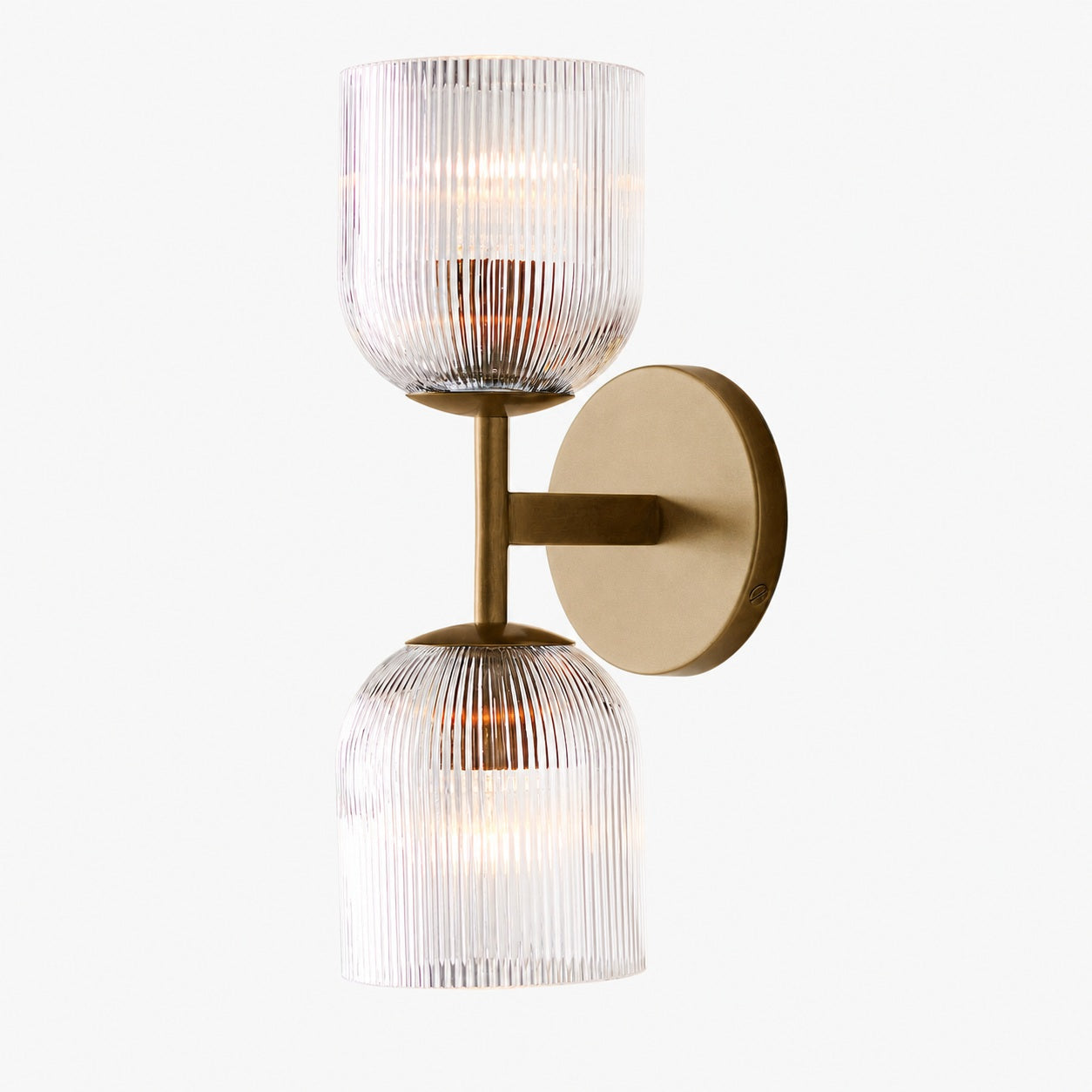 Bravira Wandleuchte aus geripptem Glas – Wandleuchte aus Metall mit klarem Glasschirm