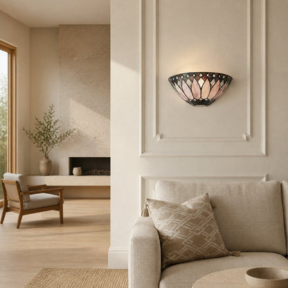 TF Brooklyn Elegant Wall Light - Art Deco Glass Wall Sconce for Living Room or Hallway