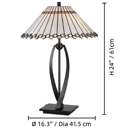 TF Allanton Tischleuchte mit konischer Form – Vintage-Glasleuchte mit geometrischer Geometrie für Nachttisch und Arbeitszimmer