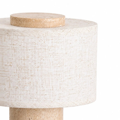 linen texture and stone cap detail