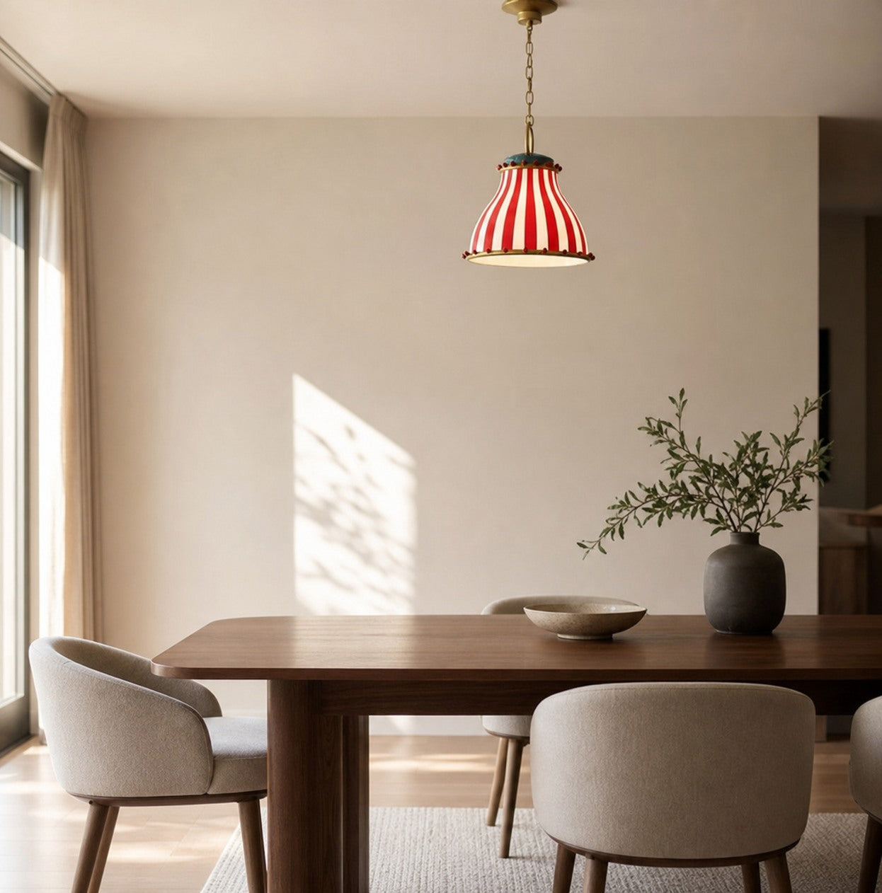 Festilo Glass Pendant Light – Playful Striped Design Hanging Lamp in Decorative Style for Kitchen and Dining