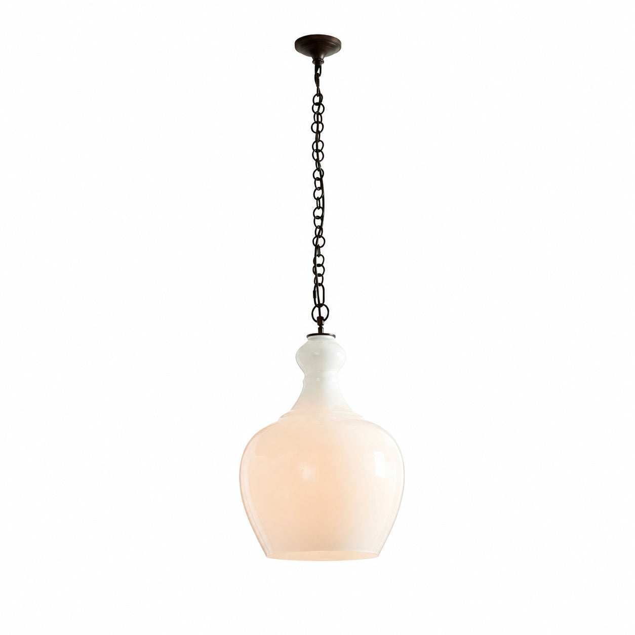 Lawson Glas-Pendelleuchte – Recyceltes und Milchglas mit Bronze-Akzent