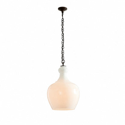 Lawson Glas-Pendelleuchte – Recyceltes und Milchglas mit Bronze-Akzent