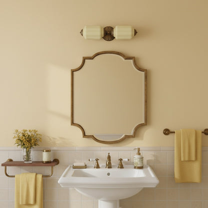 Eloise Glass Wall Sconce - Vintage Milk Glass Vanity Sconce