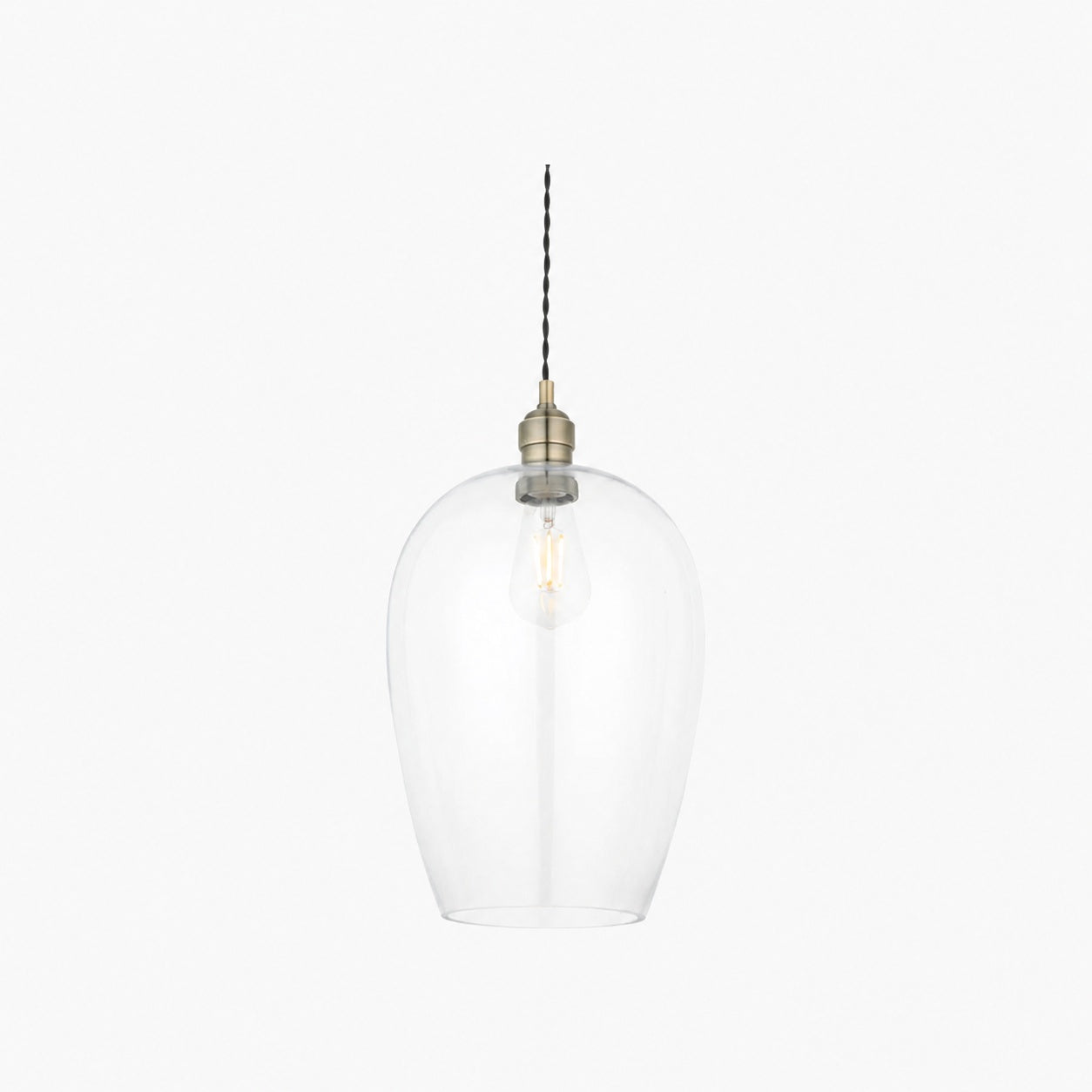 Clarione Height-Adjustable Glass Pendant Light - Classic Art Deco Light