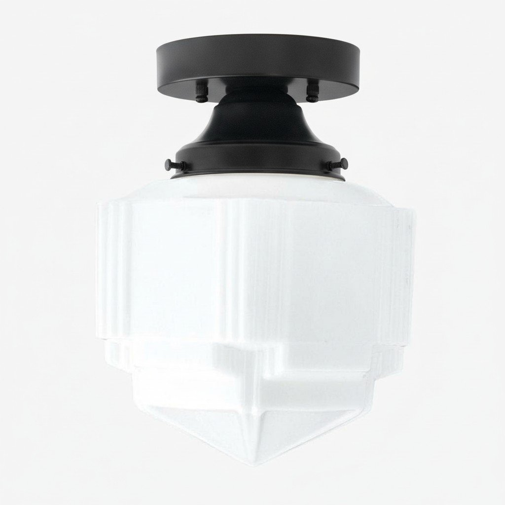 Geotower Glass Art Deco Ceiling Light - Glass Fixture - Elegant Home Lighting