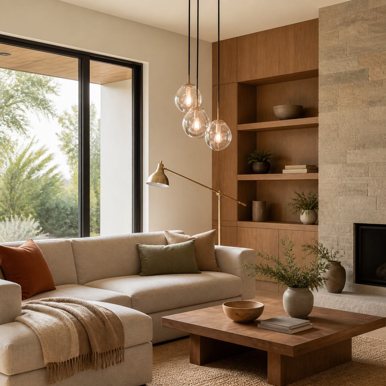 Glissora Hanging Light - Sculptural Cluster Design Tinted Glass and Metal for Entryway