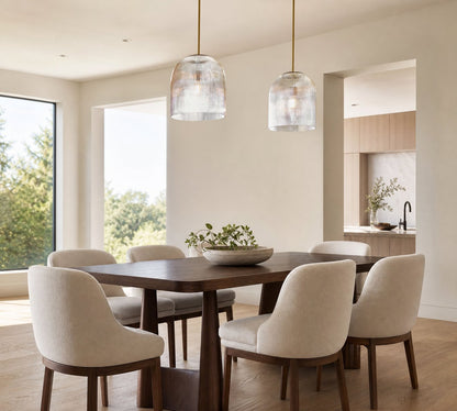 Bravira Pendelleuchte aus geripptem Glas – elegante Kücheninsellampe