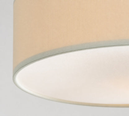 Dumora Linen Drum Deckenleuchte – Unterputz-Eisenleuchte mit Stoffschirm