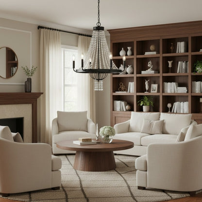 Crystallis Modern Metal Structure Crystal Chandelier - Luxury Lighting for Living Room