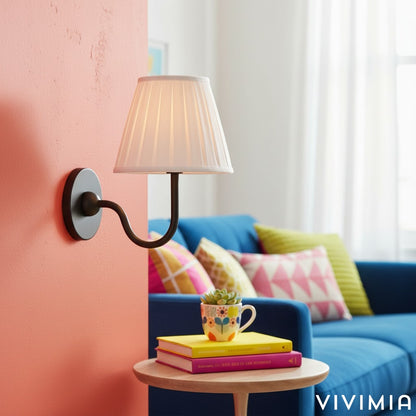 Luvora Decorative Pleated Shade Wall Lamp Vintage Modern Lighting for Corridor and Home Interiors