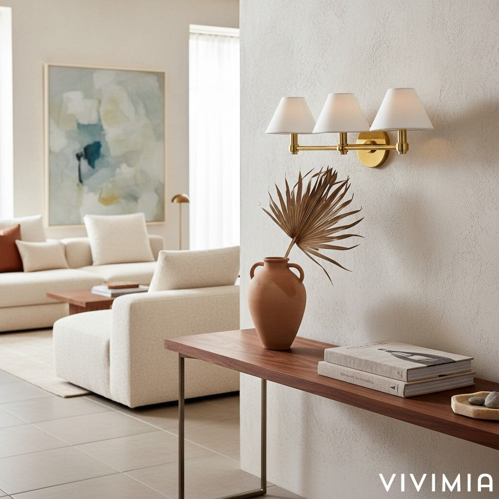 Everett Contemporary Metal Wall Light with Cylindrical Shades for Hallway and Bedroom