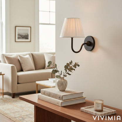 Luvora Decorative Pleated Shade Wall Lamp Vintage Modern Lighting for Corridor and Home Interiors